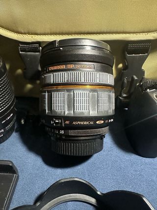 camara nikon d60+dos ojetivos, cargador y bolsa