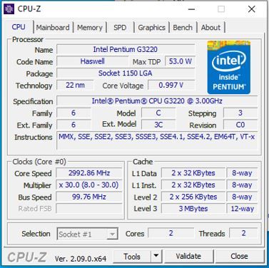 Cpu Intel Pentium G3220