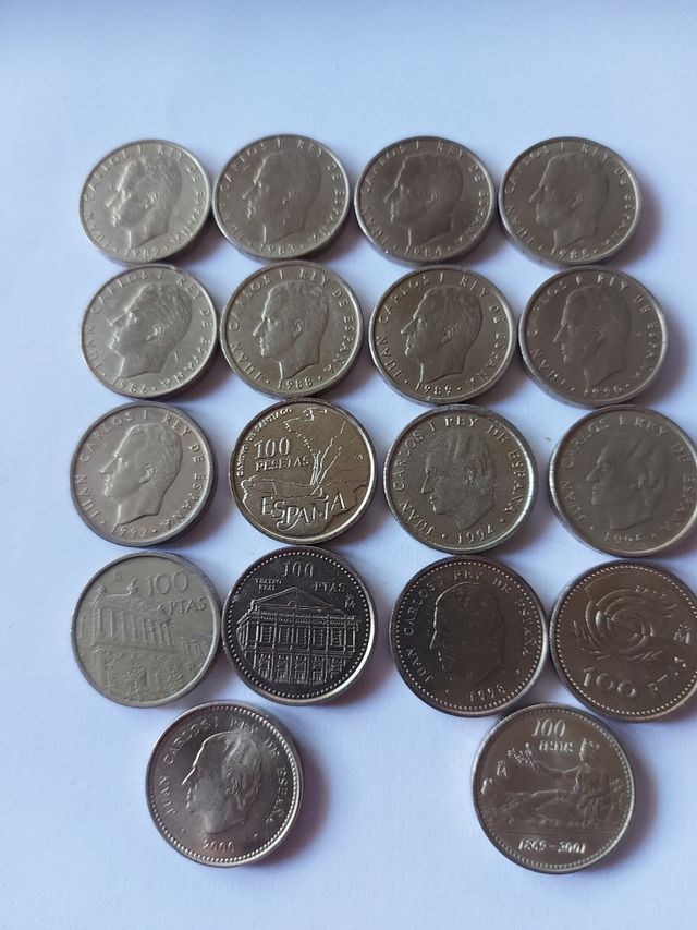 MONEDAS 100 PESETAS COLECCION COMPLETA 18