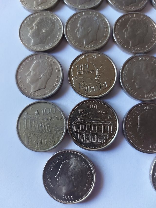 MONEDAS 100 PESETAS COLECCION COMPLETA 18
