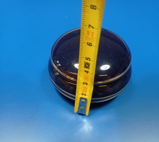 Scatola in ceramica blu e oro