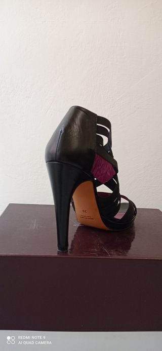 Sandali neri 38,5-39 vera pelle