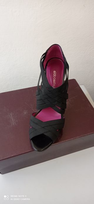 Sandali neri 38,5-39 vera pelle