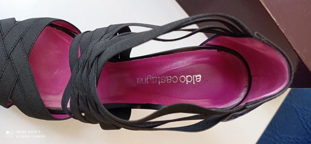 Sandali neri 38,5-39 vera pelle