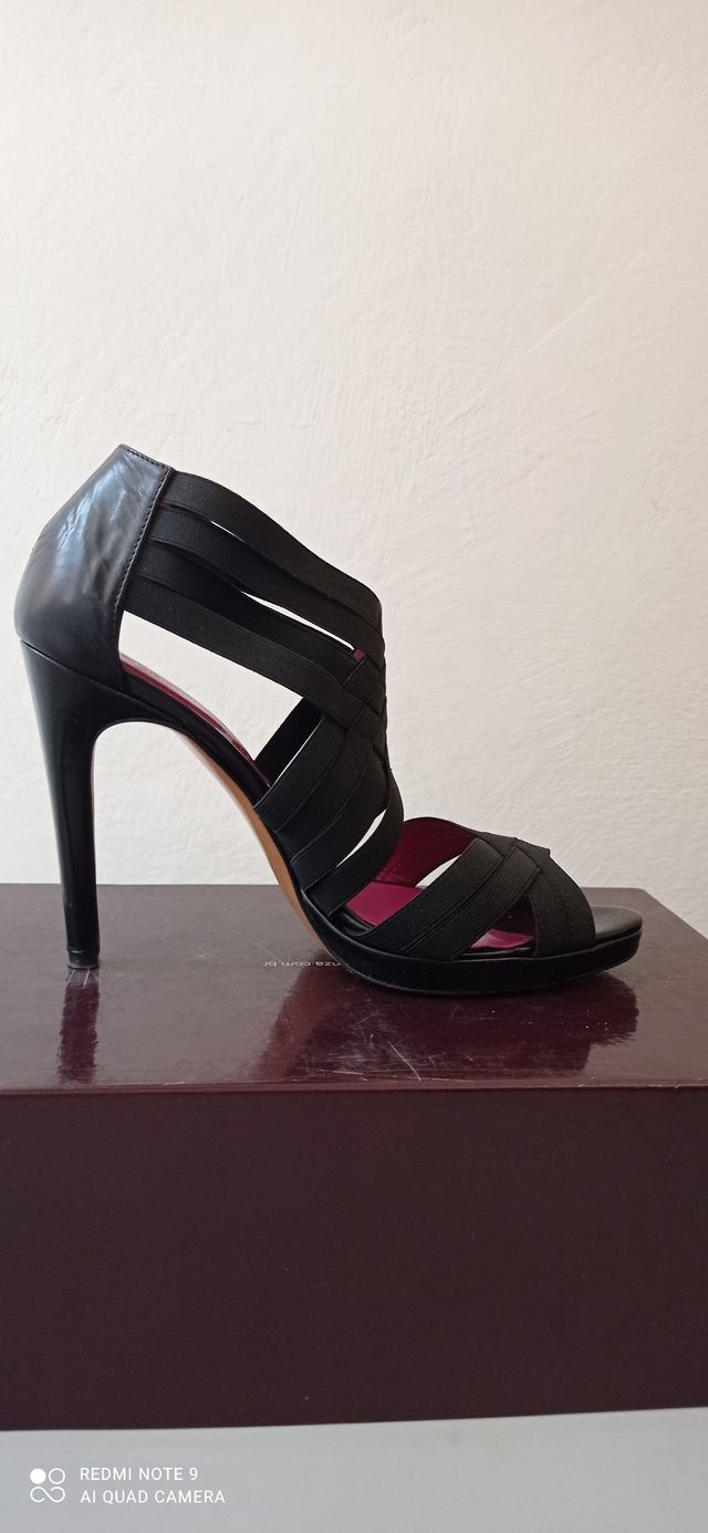 Sandali neri 38,5-39 vera pelle