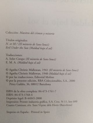 EL MISTERIO DE SANS-SOUCI/MALDAD BAJO EL SOL