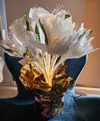 Maceta fibra óptica flor de Pascua