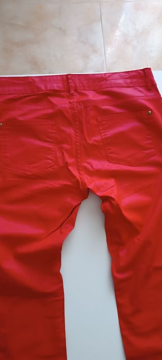 Pantalón de cuero Rojo