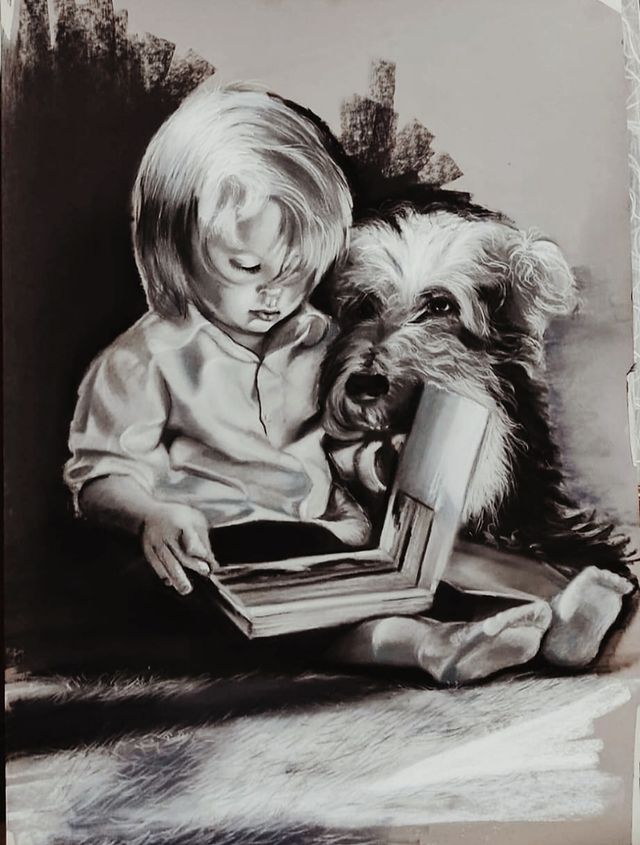 Dipinto pastello, matita