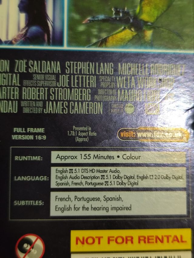 Avatar 1 (DVD) - Versión Inglesa