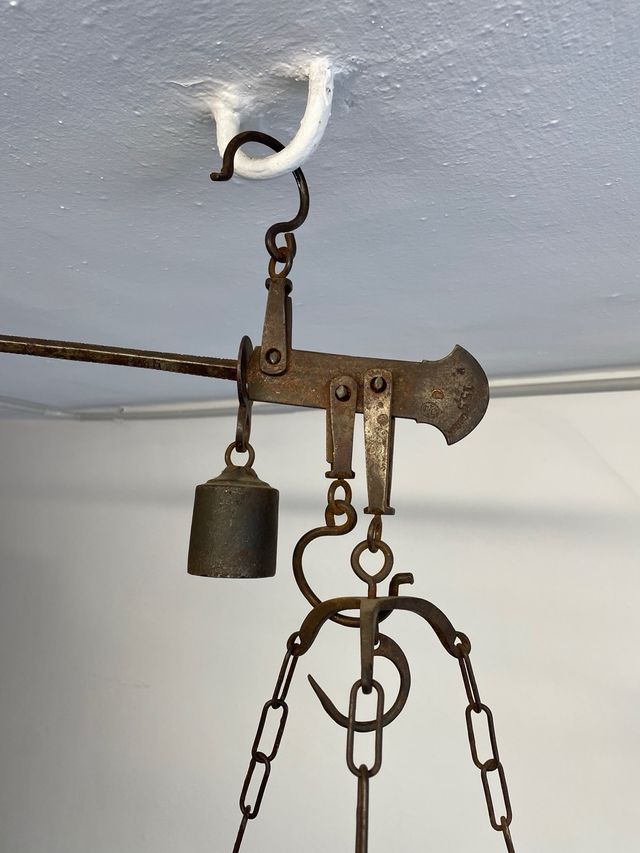 ANTICA BILANCIA PESA STADERA IN FERRO BATTUTO