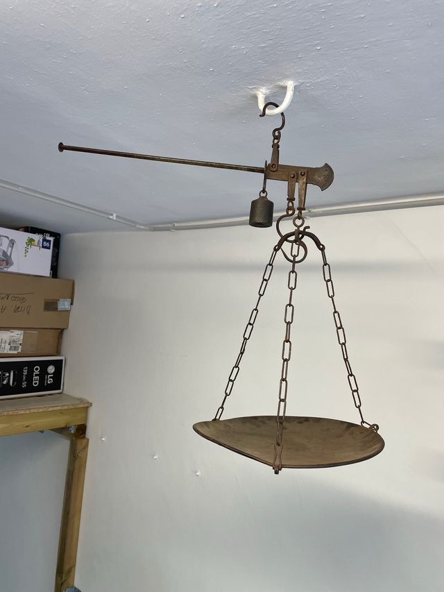 ANTICA BILANCIA PESA STADERA IN FERRO BATTUTO