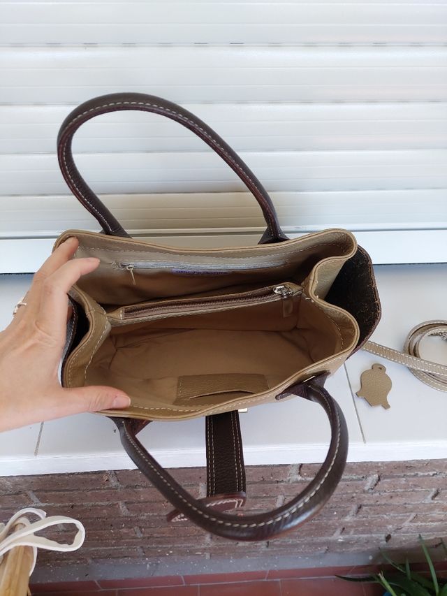 Bolso piel color camel
