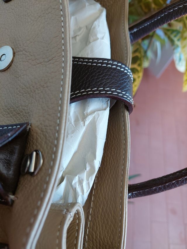 Bolso piel color camel