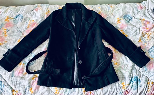 Giaccone donna nero 20% lana taglia 46/48