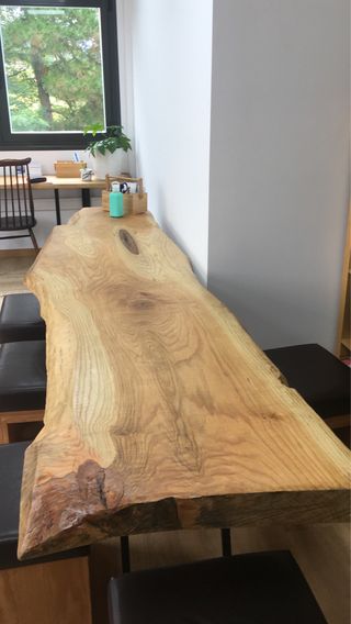 Mesa larga roble macizo organica