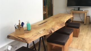 Mesa larga roble macizo organica