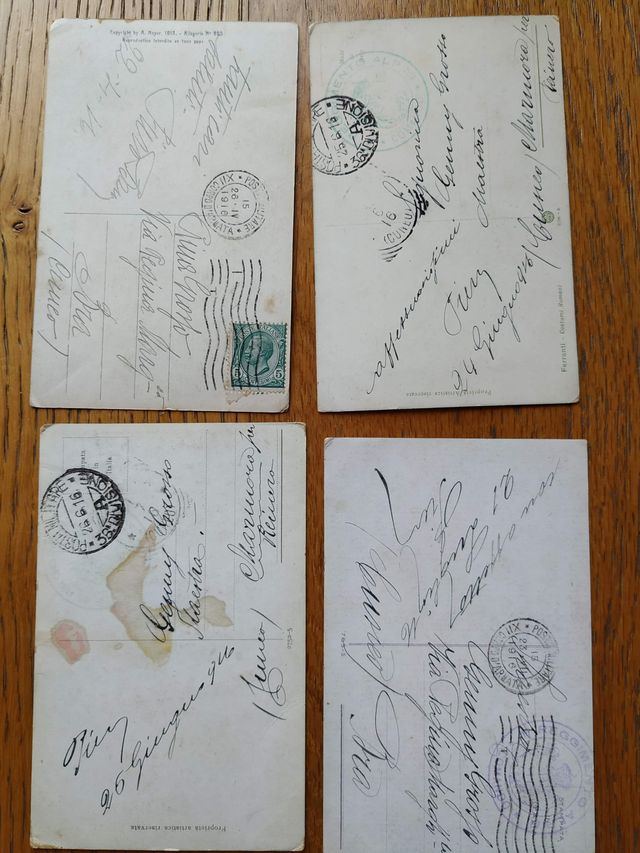Lotto 4 cartoline 1916 prima guerra mondiale WWI