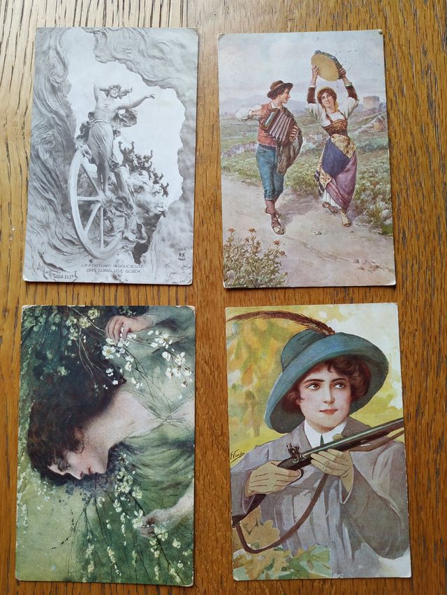 Lotto 4 cartoline 1916 prima guerra mondiale WWI