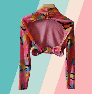 Top multicolor espalda al aire "Bershka