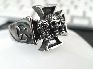 ANILLO ACERO CRUZ MALTA SKULL