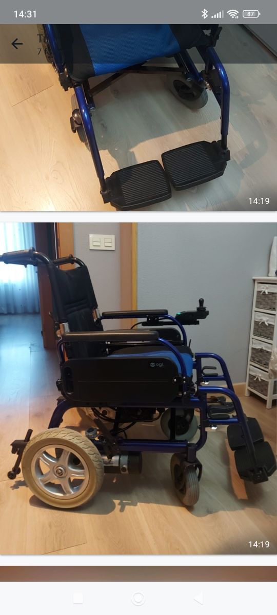  Silla de ruedas eléctrica, plegable 