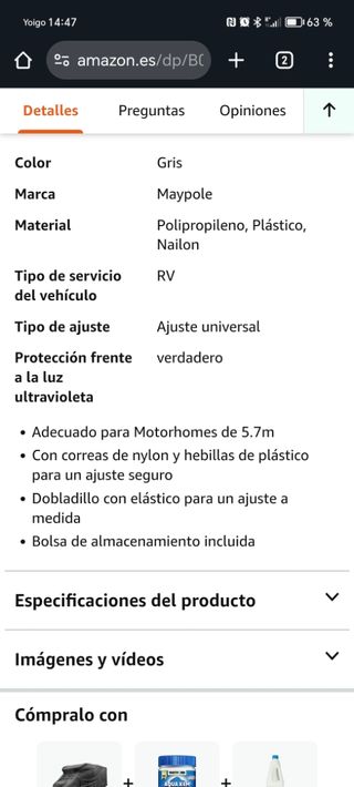 Cubierta para autocaravana