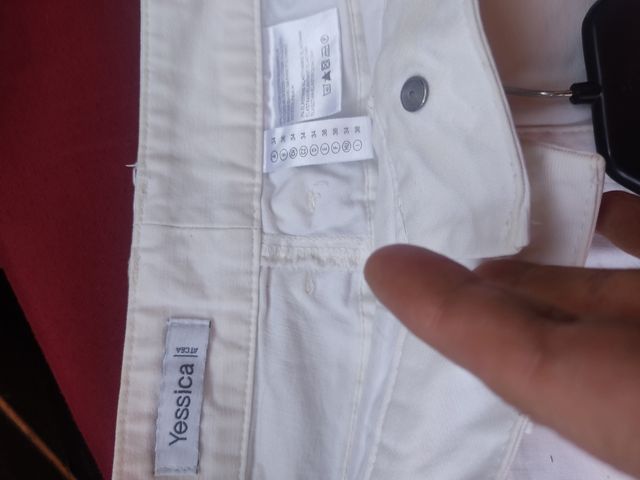 Pantalón corto vaquero 34 blanco 
