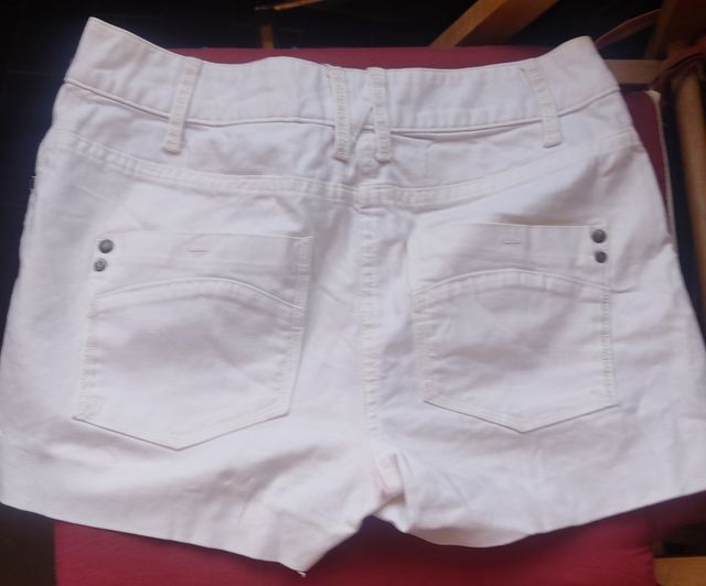 Pantalón corto vaquero 34 blanco 