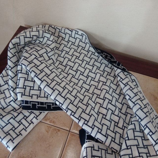 Sciarpa tg unica color nero, bianco 