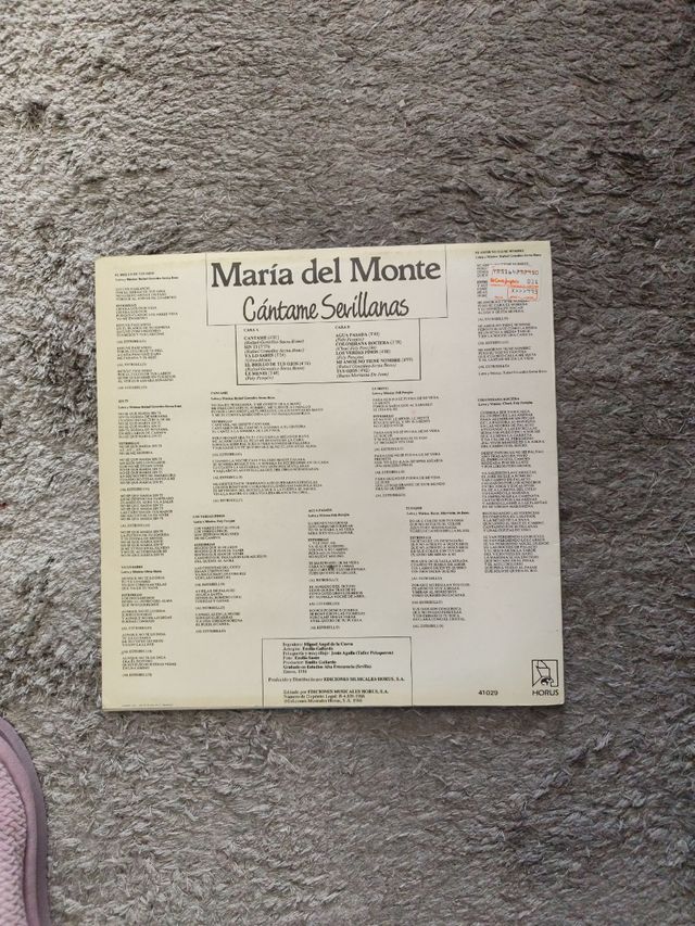 Vinilo María del Monte