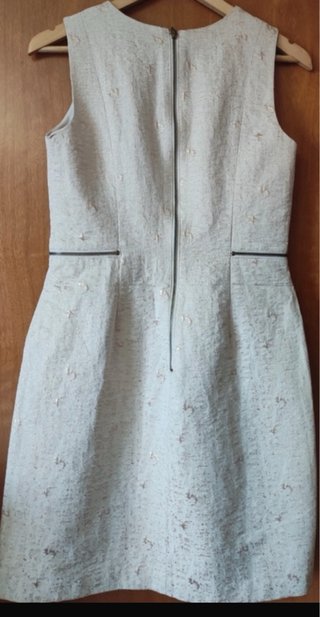 Vestido Tintoretto blanco, beige y dorado