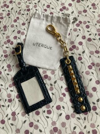 Set 2 charms piel azul Uterqüe