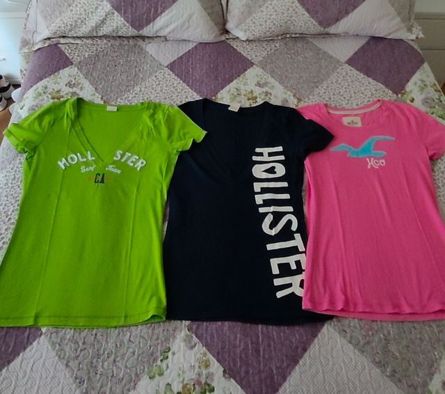 LOTE 3 CAMISETAS HOLLISTER T-M