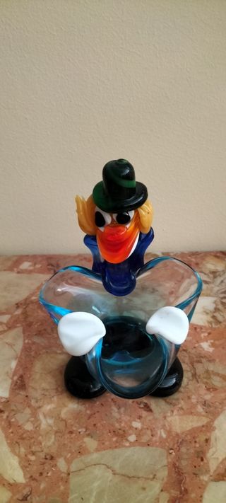 Posacenere clown in vetro di Murano