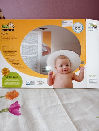 Cojín antiplagiocefalia bebés. Mimos, con funda.