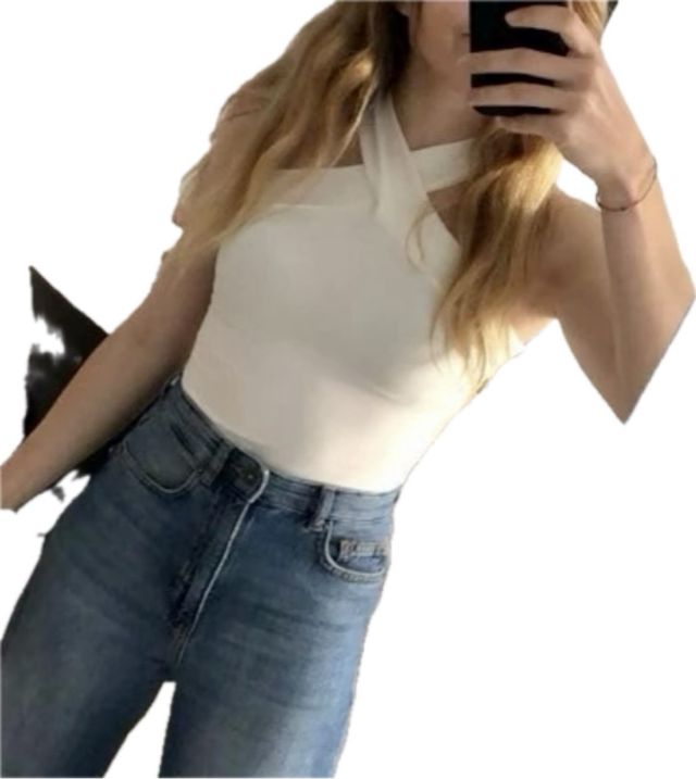 Top blanco de tiras cruzadas