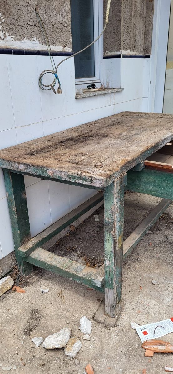 Banco de trabajo madera antiguo