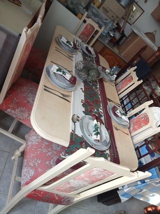 Mesa comedor con 6 sillas vintage