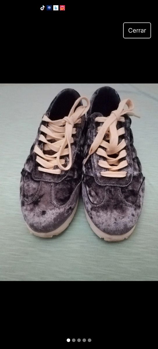 Zapatillas Mango terciopelo azul 38