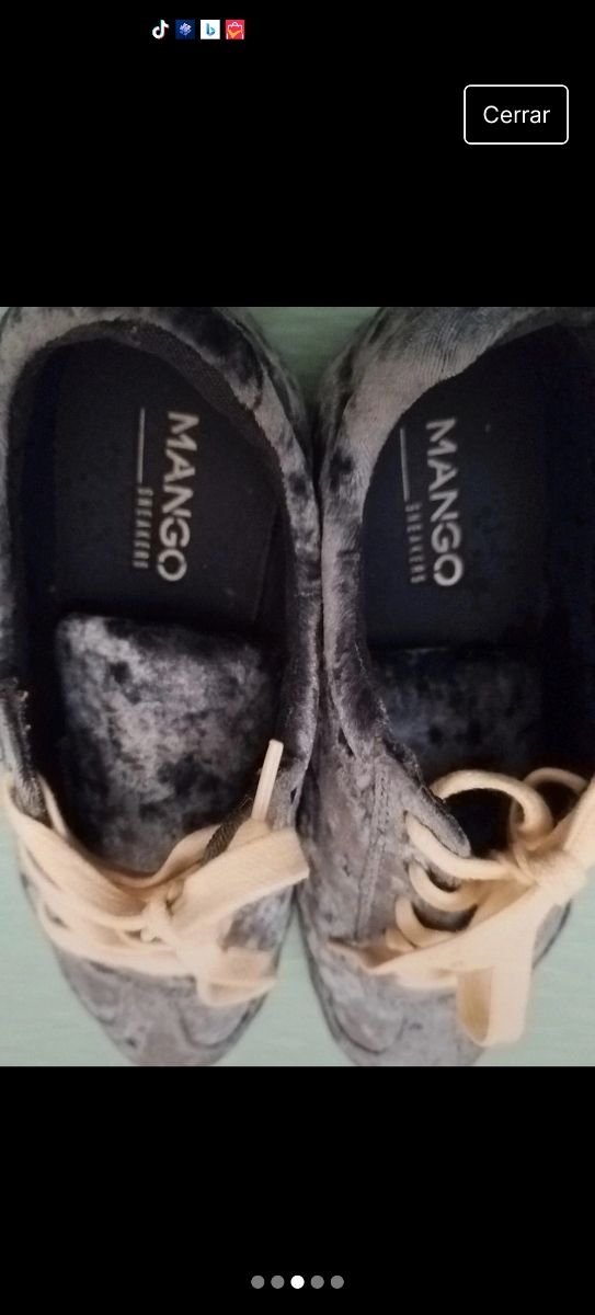 Zapatillas Mango terciopelo azul 38
