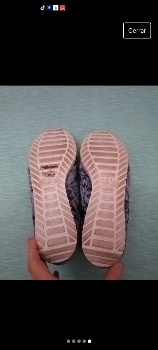 Zapatillas Mango terciopelo azul 38