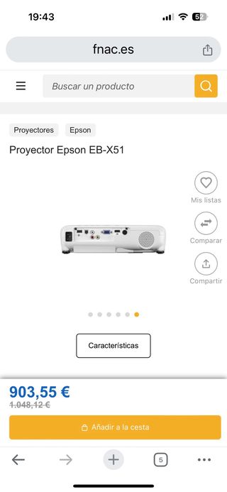 Proyector Epson EB-X51 / XGA de 3800 lúmenes