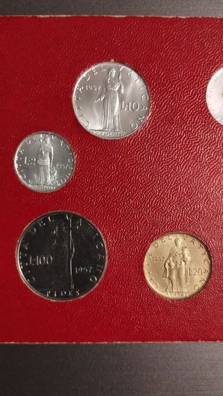 Monete Divisionale Vaticano 1957 Pio XII