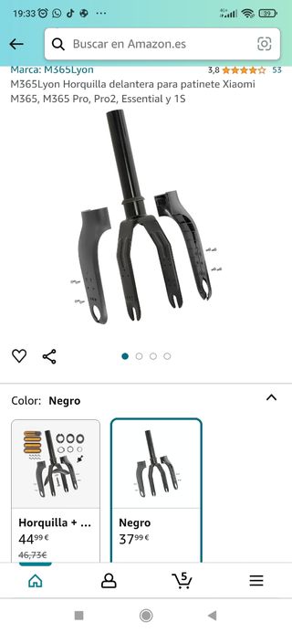 Horquilla delantera para patinete