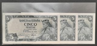 5 Pesetas 1954 Serie E (Trío correlativo SC-)