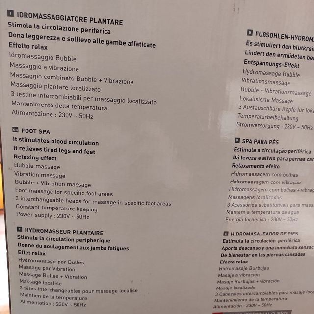 Idromassaggiatore plantare