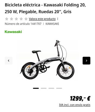 Bicicleta eléctrica de batería plegable.