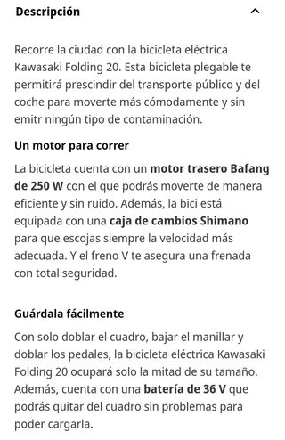 Bicicleta eléctrica de batería plegable.