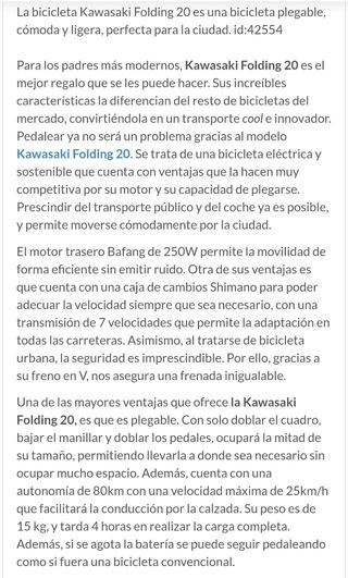 Bicicleta eléctrica de batería plegable.